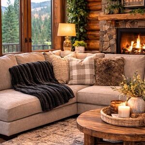 Angel Oak Super Soft Black Throw Blanket 50” X 60”